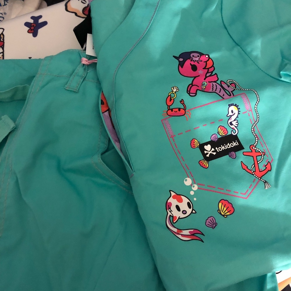 Koi petite xs set tokidoki scrubs mint green NWT